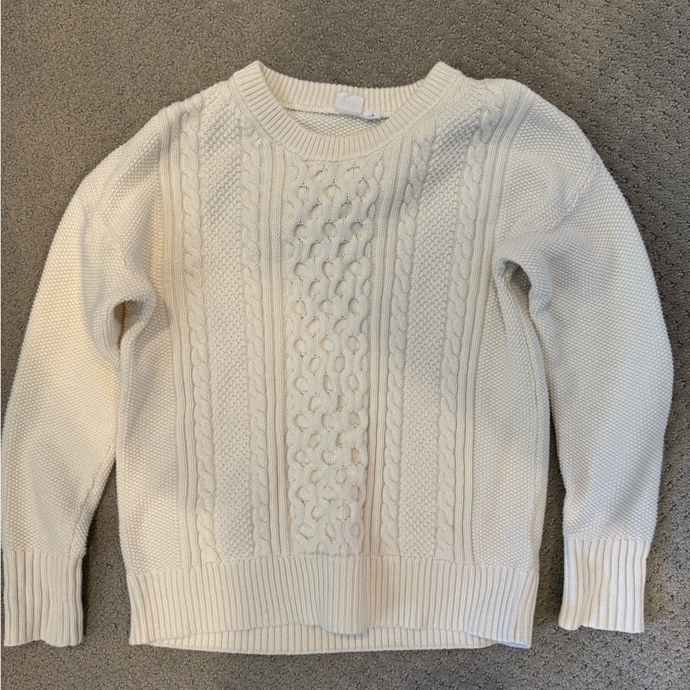Women's Cream Cable Knit Sweater